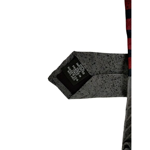 Retro Palatina Mens Vintage Silk Tie With Stripes and Geometric Leaf Patterns - Picture 5 of 6